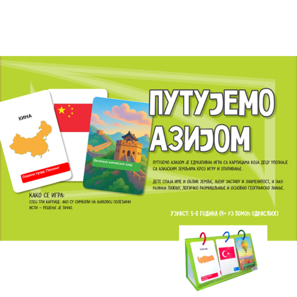 Geografija kartice za upoznavanje Azije