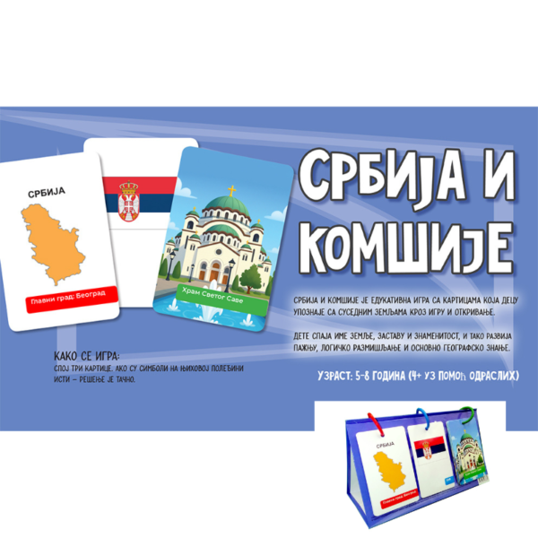 Kartice za decu sa znamenitostima Srbije i okolnih zemalja